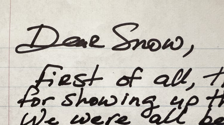 A Letter to Snow